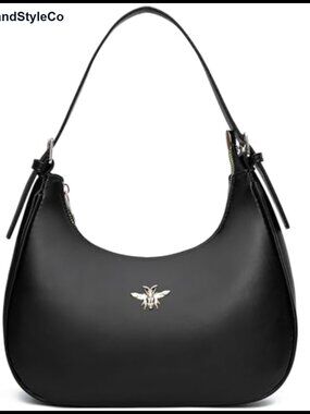 Women's Retro Crescent Hobo Shoulder Bag Vegan Faux Leather Purse Crossbody
